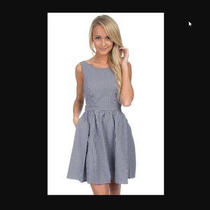 EMERSON GINGHAM DRESS IN BLACK BY LAUREN JAMES M